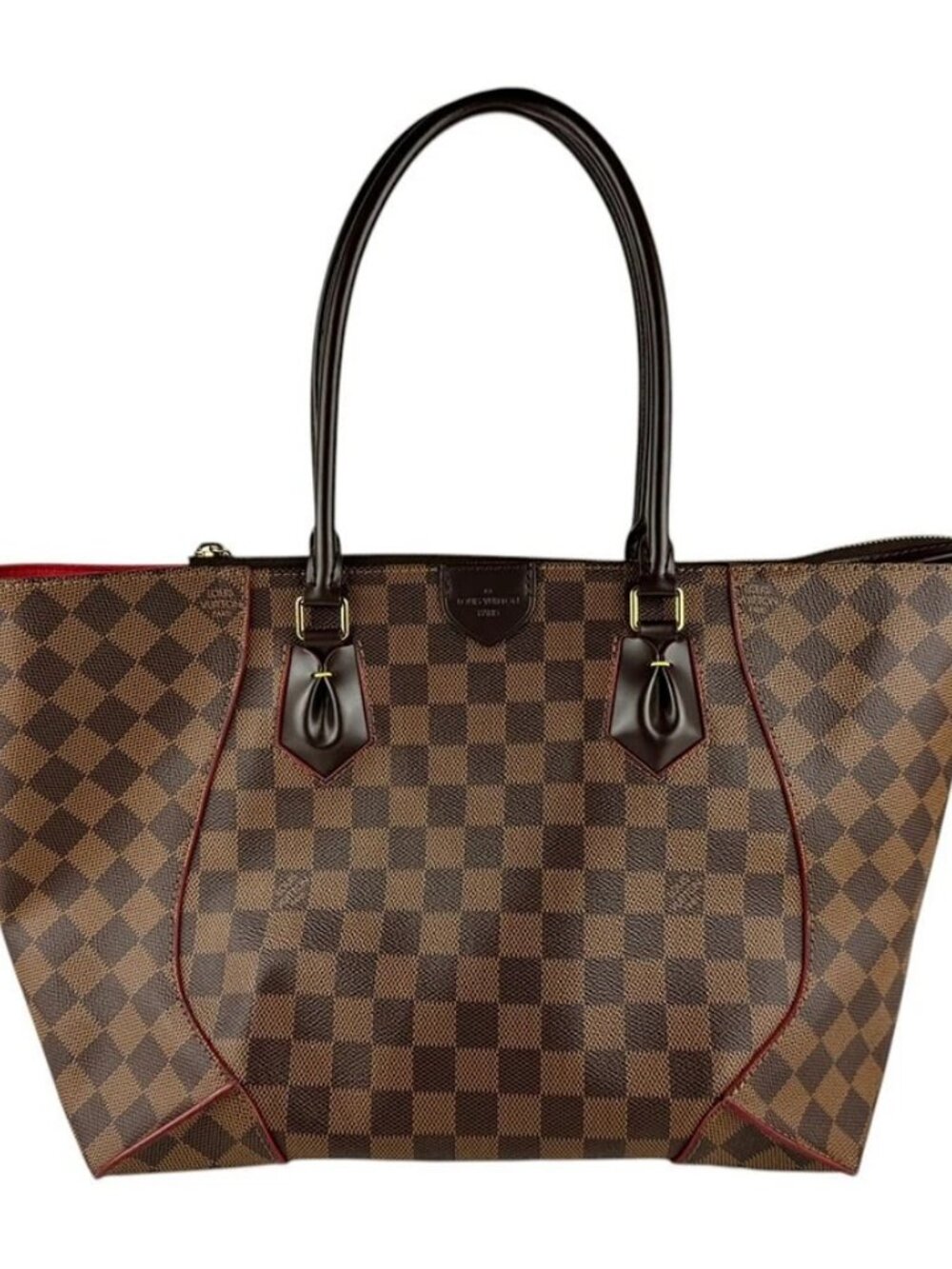 LOUIS VUITTON Damier Ebene Caissa MM Handbag Brown
